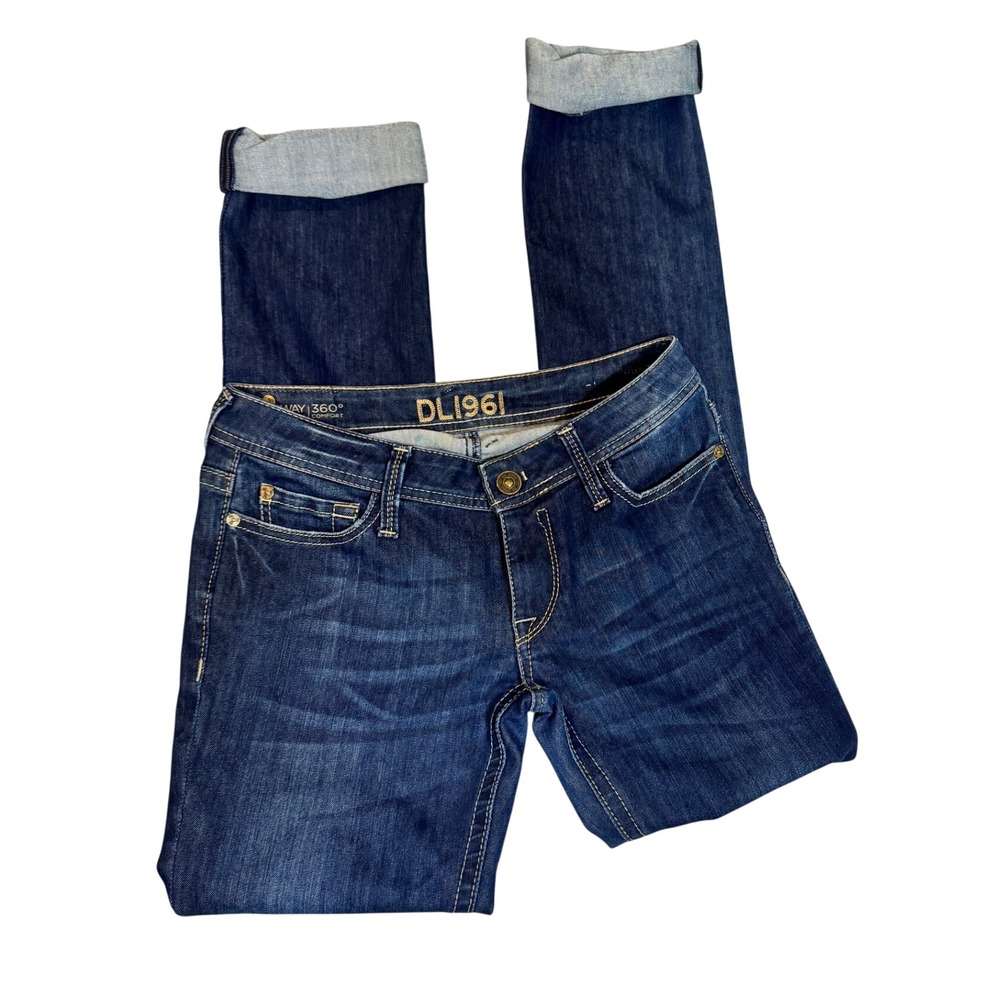 DL1961 Premium Denim 4-Way 360 Stretch Slim Straight Jeans Dark Wash Women 31